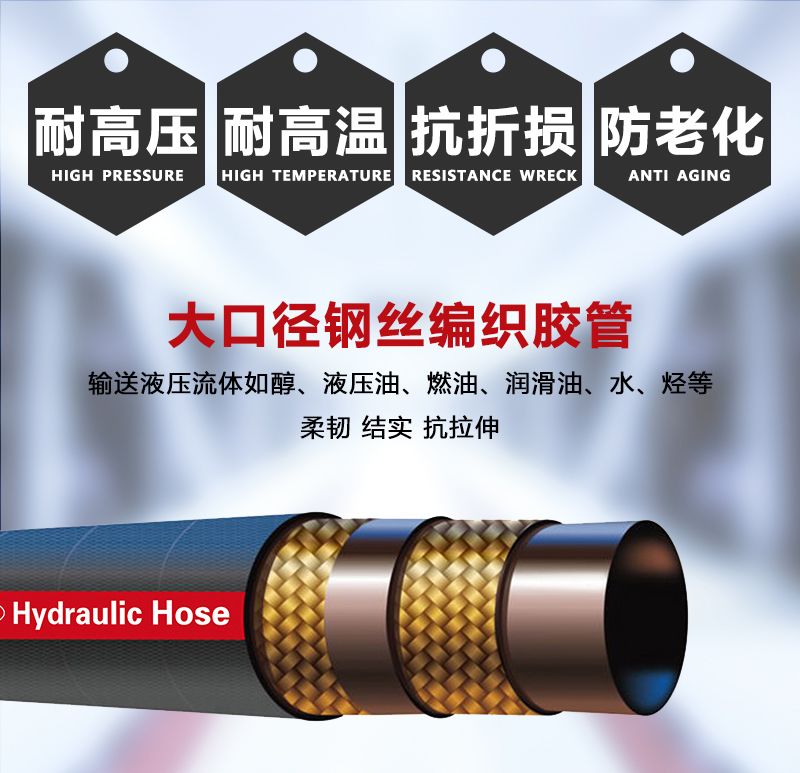 大口徑鋼絲編織膠管